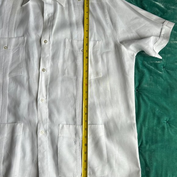 gorgeous, pristine 100% linen guayabera shirt from Mérida, Mexico - sz XL - Picture 10 of 12